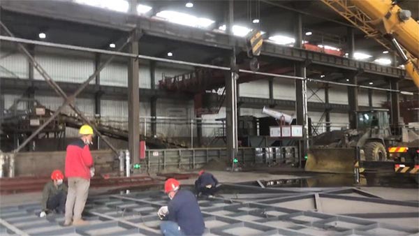 甘肃化灰机车间烟气处理设备安装中